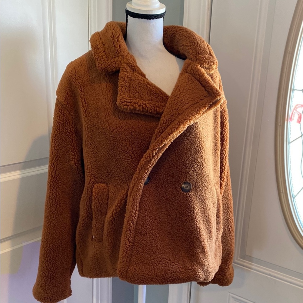 Gap Cozy Brown Sherpa Jacket Large